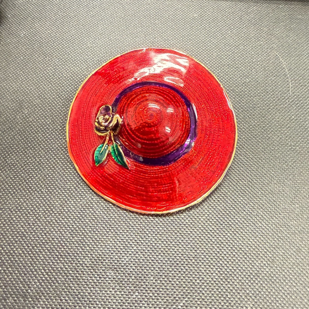 Source Unknown Red and Purple Brooch
